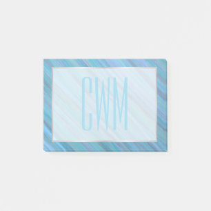 Lugn blå Abstrakt   Coola Turcos Aqua Monogram Post-it Block