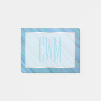 Lugn blå Abstrakt | Coola Turcos Aqua Monogram Post-it Block