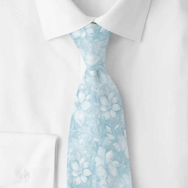 Lugn Blå Blommig Batik Slips (Skapare uppladdad)