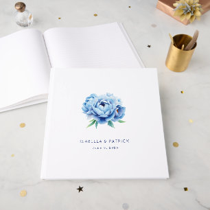 Lugn Blå Blommig Digital Illustration Gästböcker
