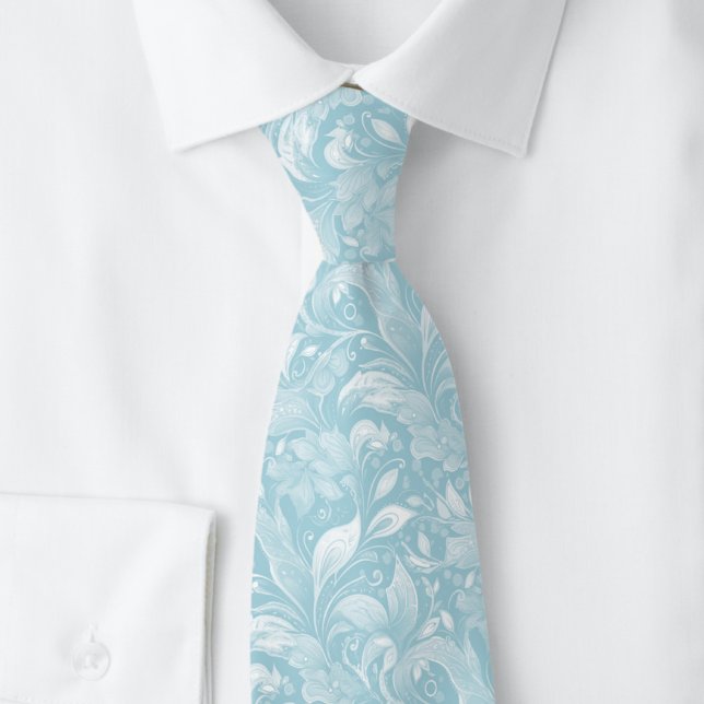 Lugn Blå Botanisk Batik Slips (Skapare uppladdad)