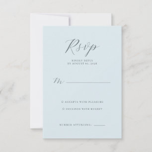 Lugn Blå Minimalistisk RSVP OSA Kort