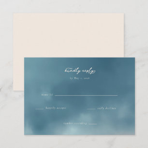 Lugn Blå Minimalistisk RSVP OSA Kort