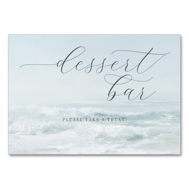 Lugn Blå Ocean Efterrätsskylt Bordsnummer (Framsidan)