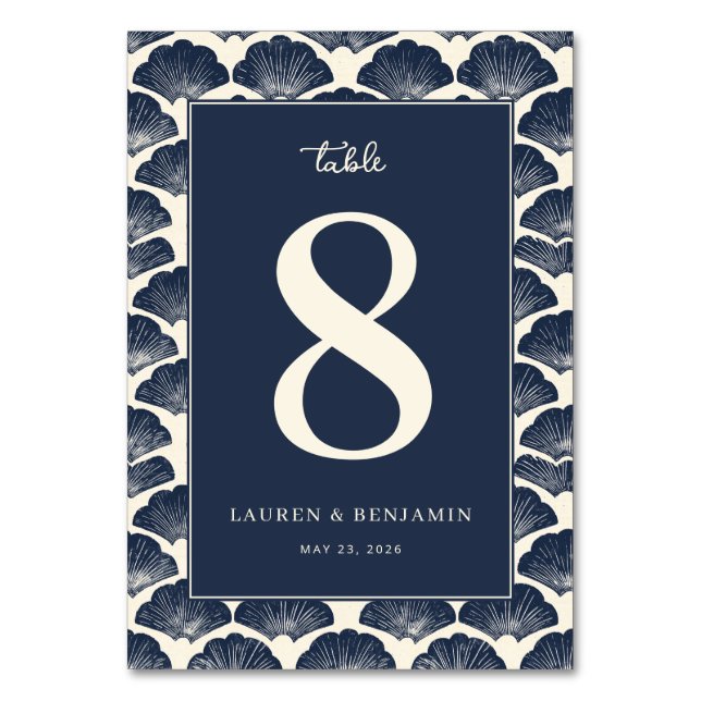 Lugn Blå Snigelskal Bordsnummer (Framsidan)