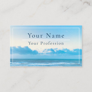 Lugn blå strandscen som kan anpassas visitkort