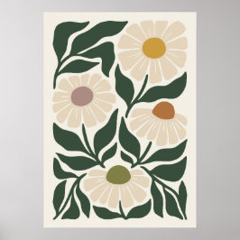 Lugn Blommor Mid Century Kamomill Poster