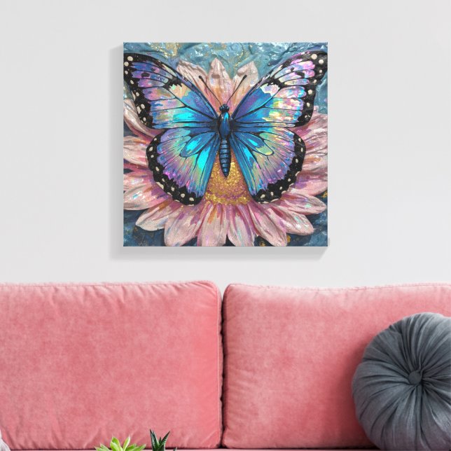 Lugn blomning nedsänkt i rik färg canvastryck (Insitu (Vardagsrum))