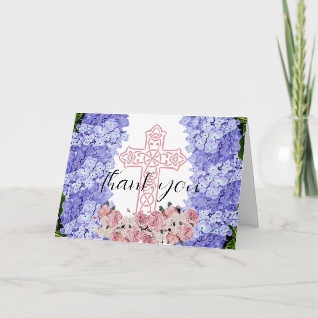 Lugn blomstergudomlig välsignelse Pastell tackkort (Framsida)