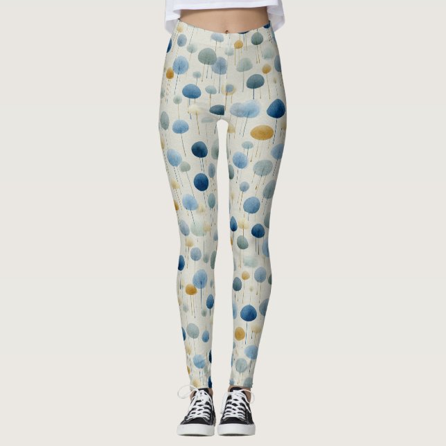 Lugn blomsterträdgård Floral Mönster (2) Leggings (Framsida)