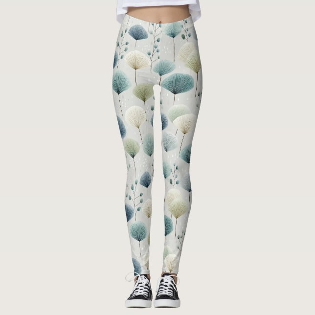 Lugn blomsterträdgård Floral mönster (5) Leggings (Framsida)