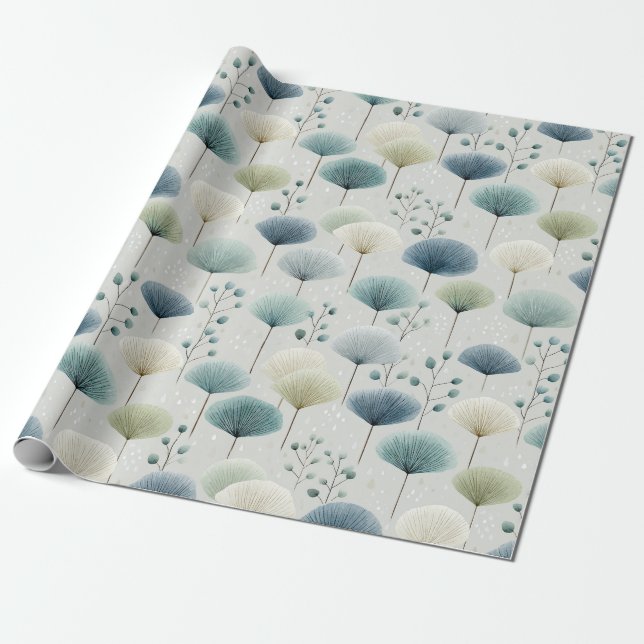 Lugn blomsterträdgård Floral mönster (5) Presentpapper (Utrullad)