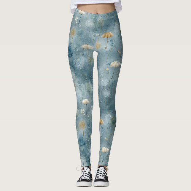 Lugn blomsterträdgård Floral mönster (6) Leggings (Framsida)