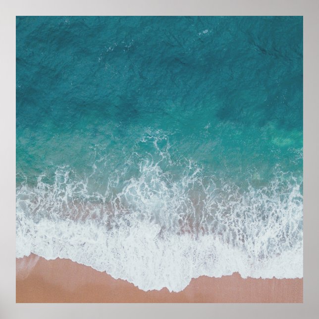 Lugn Blue Vinkar Ocean Photography Poster (Framsidan)