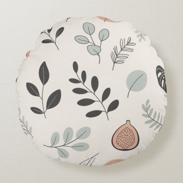 Lugn Botanica - Line Art Löv Dekorativ kudde (Framsidan)