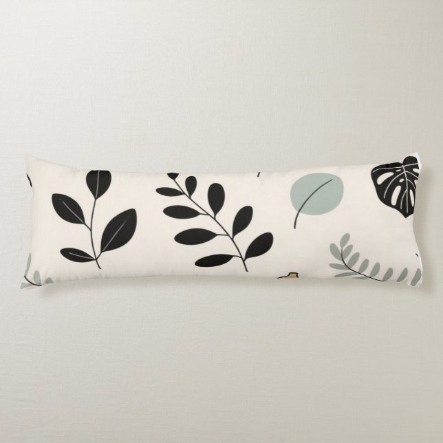 Lugn Botanica – Linje konst blad Kuddcover Kroppskudde (Framsidan)