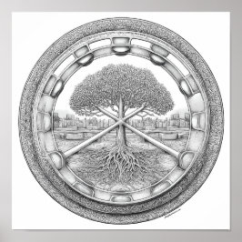 Lugn botanisk mandala: Hydroponisk helix Poster
