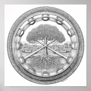Lugn botanisk mandala: Hydroponisk helix Poster