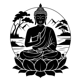 Lugn Buddha Lotus Siluett T-Shirt