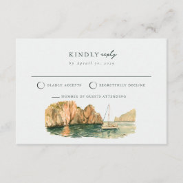 Lugn Capri-segelbåt Italien Bröllop RSVP-kort Tilläggskort