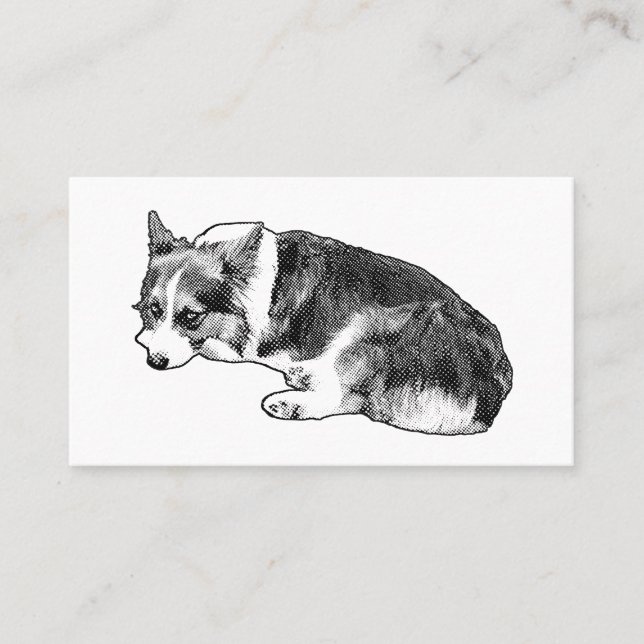 Lugn Corgi, Mjukt Emblem Visitkort (Framsida)