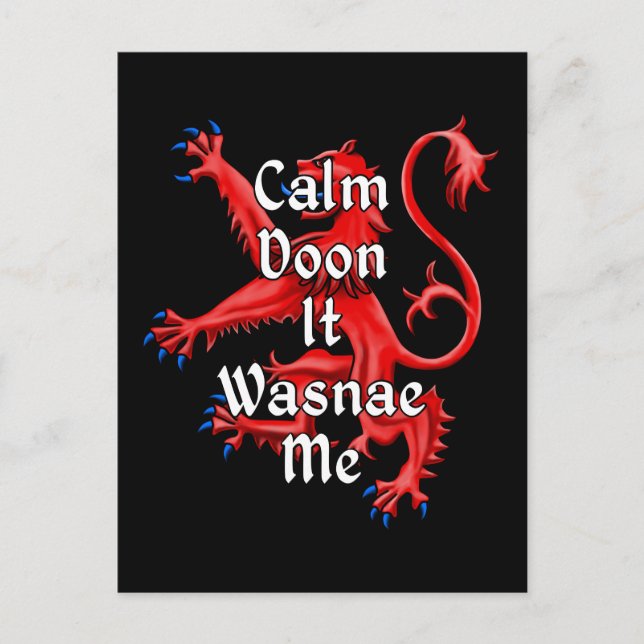 Lugn Doon It Wasnae Me Funny Scottish Vykort (Framsida)