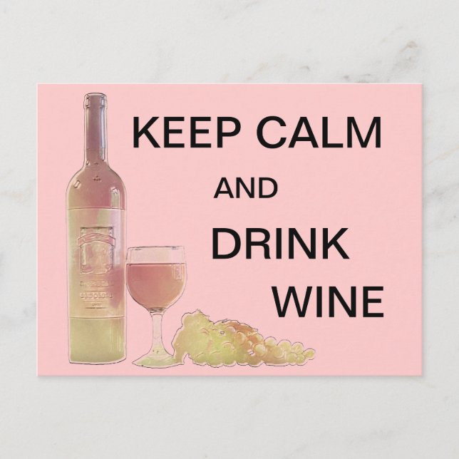 Lugn Drink Vin Graphic Vykort (Framsida)
