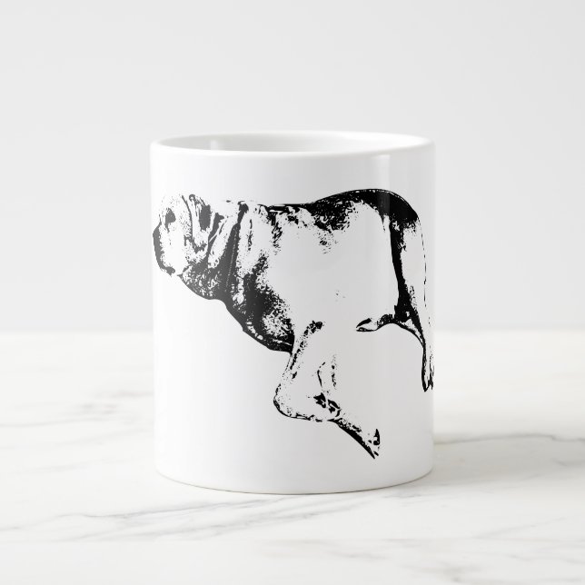 Lugn Elegance in Monochrome Jumbo Mugg (Framsidan)