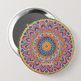 Lugn Fackfärglös Blommigt Mandala Knapp