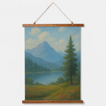 Lugn fjällsjö landskapsväggkonst