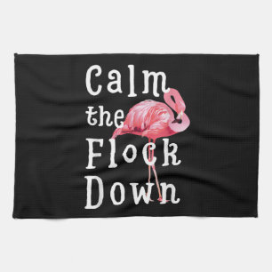 Lugn Flock Down Flamingo Girl Funny Flamingo Kökshandduk