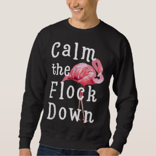 Lugn Flock Down Flamingo Girl Funny Flamingo Lång Ärmad Tröja