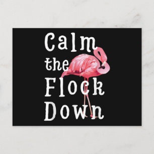Lugn Flock Down Flamingo Girl Funny Flamingo Meddelande Vykort