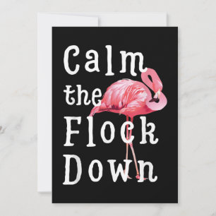 Lugn Flock Down Flamingo Girl Funny Flamingo Spara Datumet
