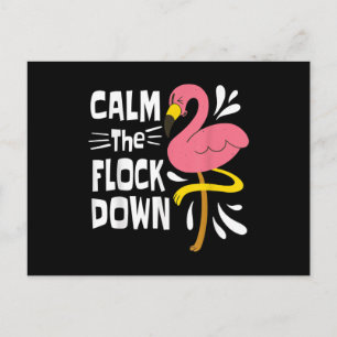 Lugn Flock Down Funny Rosa Flamingo Meddelande Vykort
