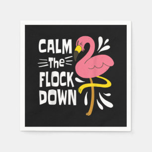 Lugn Flock Down Funny Rosa Flamingo Pappersservett