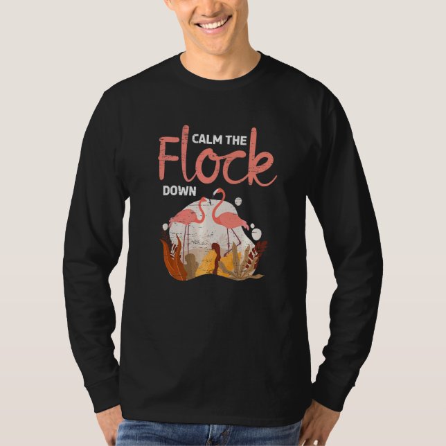Lugn: Flock Down Ladys Melanin Flamingo T Shirt (Framsida)