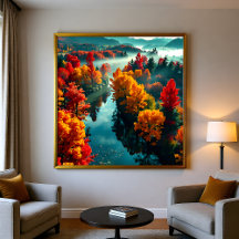 Lugn flodstrand reflektion naturkonst