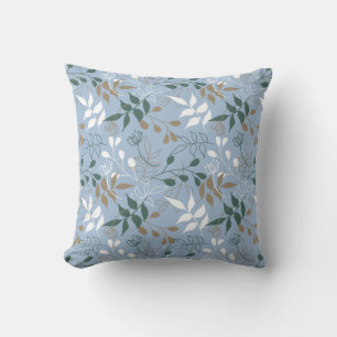Lugn Foliage Löv in Blue, Grönt, Beige, White Kudde