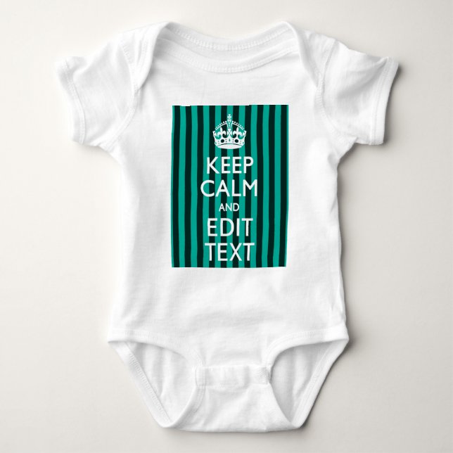 Lugn för Behålla av anpassade Din textturkos Rand Tee Shirt (Framsida)