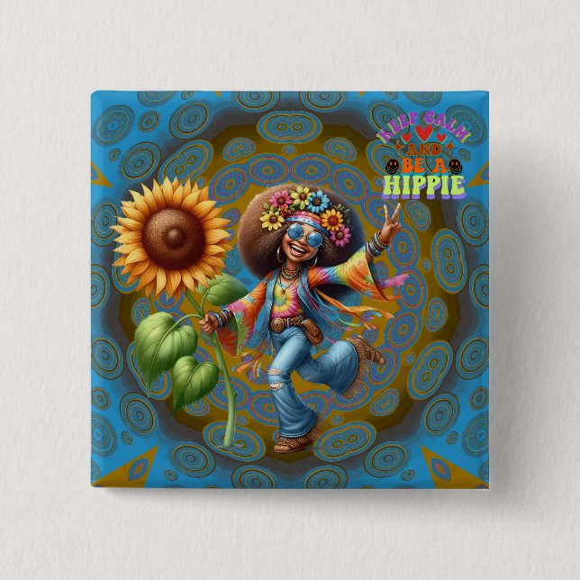 Lugn för Behålla av färgfull Hippie-Chic Knapp (Framsida)