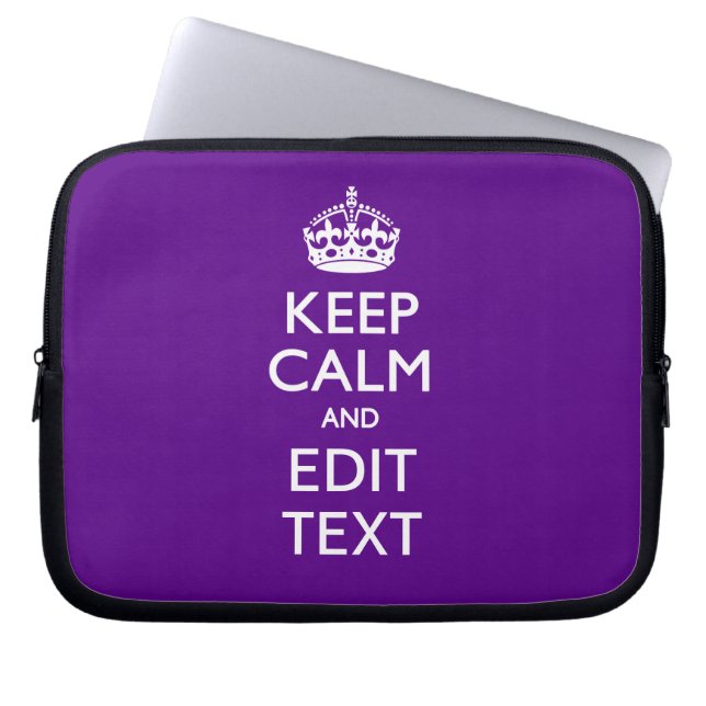 Lugn för Behålla av lila och din text enkelt Laptop Sleeve (Framsidan)
