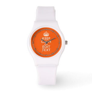 LUGN för BEHÅLLA av personlig Din Orange Decor Armbandsur