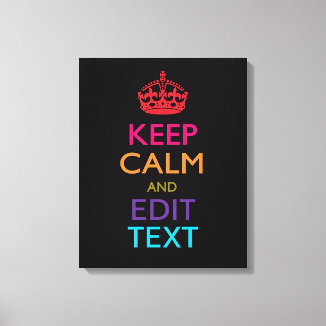 LUGN för BEHÅLLA av personlig Din text är flerfärg Canvastryck (Framsida)