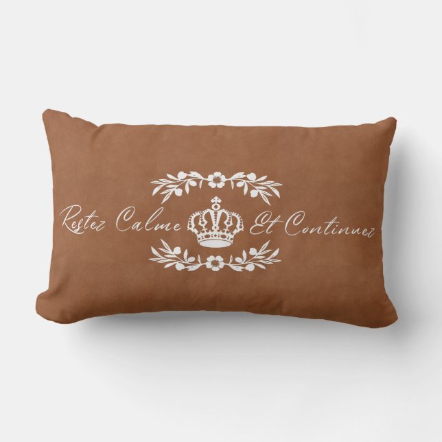 lugn för Behålla av sadeltvit skript Fransk  på Lumbarkudde (Framsida)