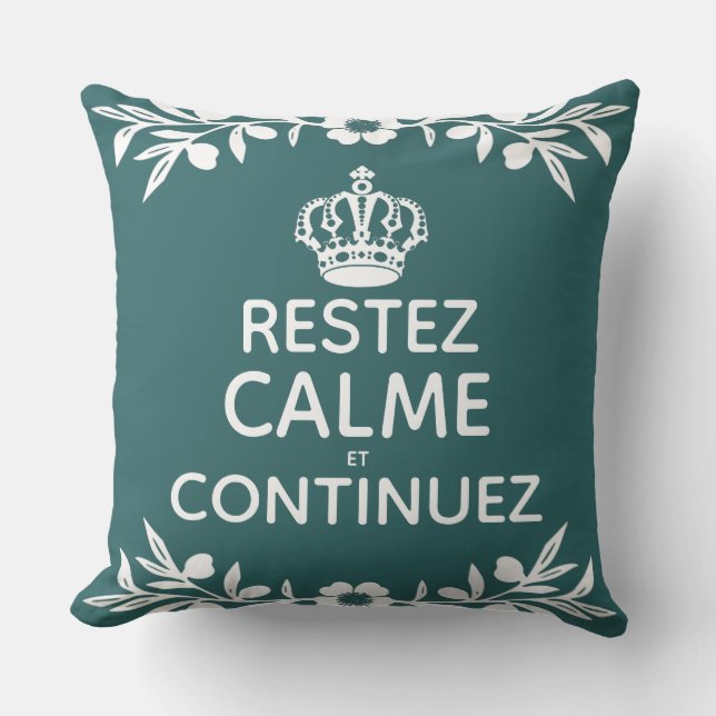 lugn för Behålla av tealvit oliv gren Fransk Kudde (Framsida)