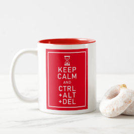 Lugn för behålla och CTRL + ALT + DEL Funny Progra Två-Tonad Mugg