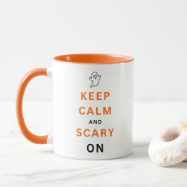 Lugn för behålla och scenario för Orange Text Hall Mugg