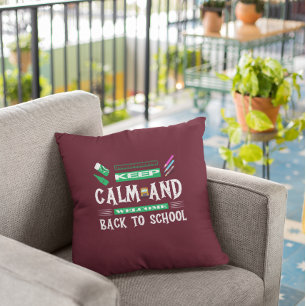 Lugn för behålla och välkomstsida Back to school Kudde