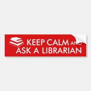 Lugn för bibliotekariegåvabehålla frågar en bildekal